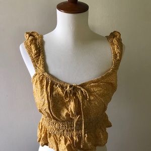 Ruffled Yellow Crop Top